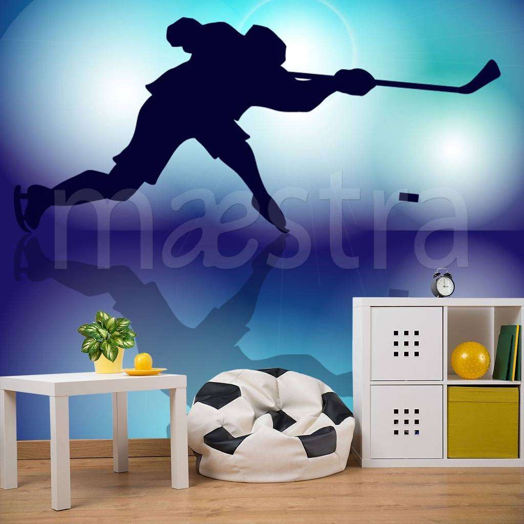 Фотообои в интерьере удар по шайбе  12-566 фото