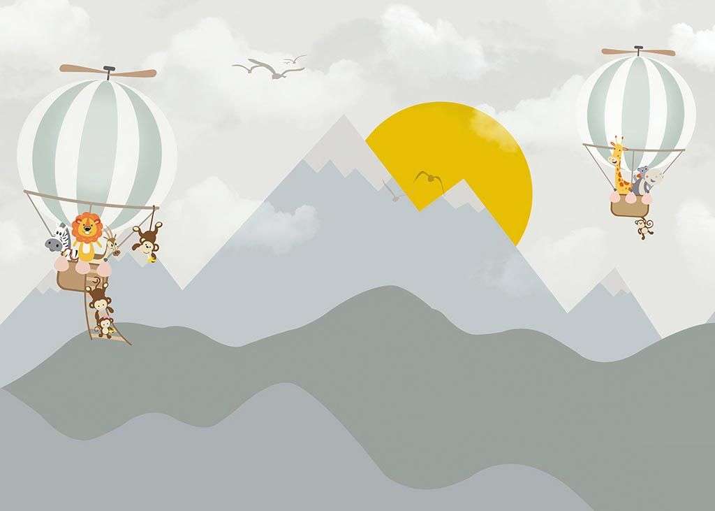 Фотообои в интерьере серые горы  14-190 фото