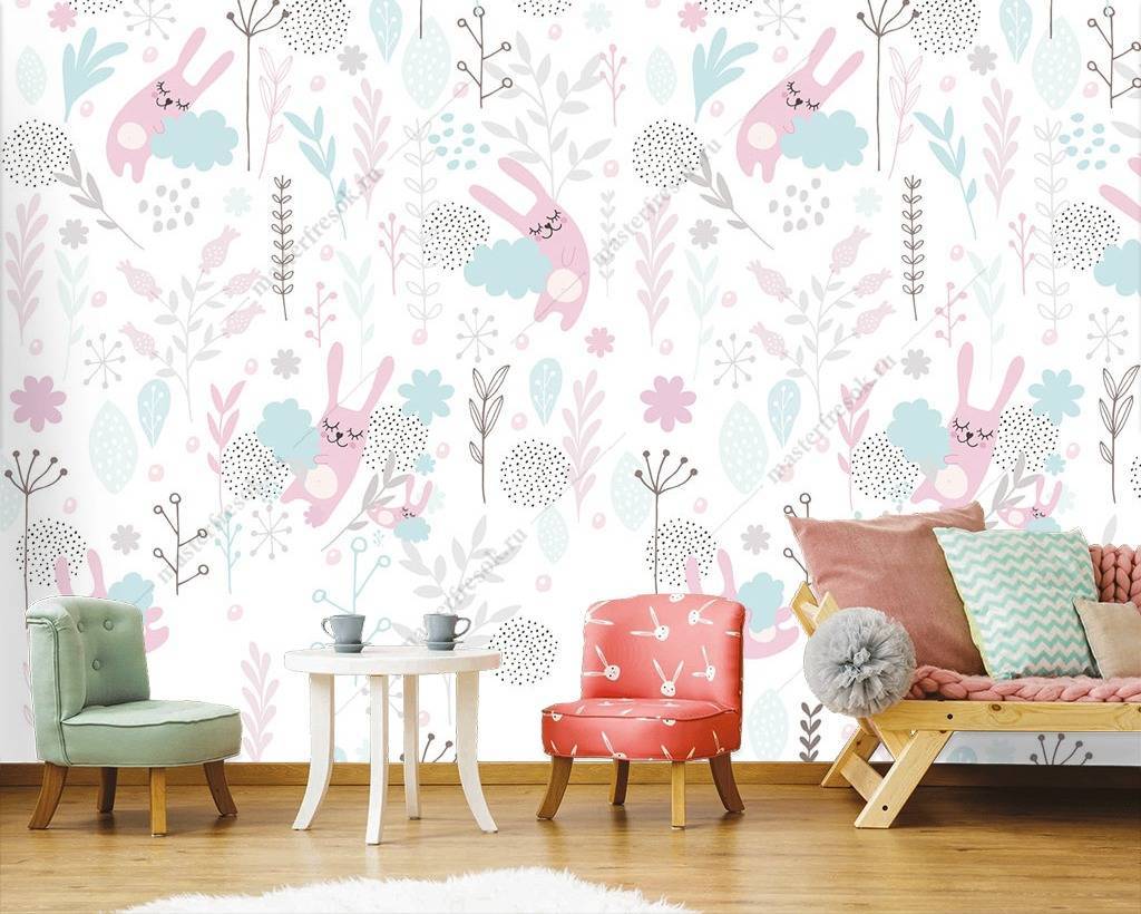 Фотообои Зайчики фон  12-754