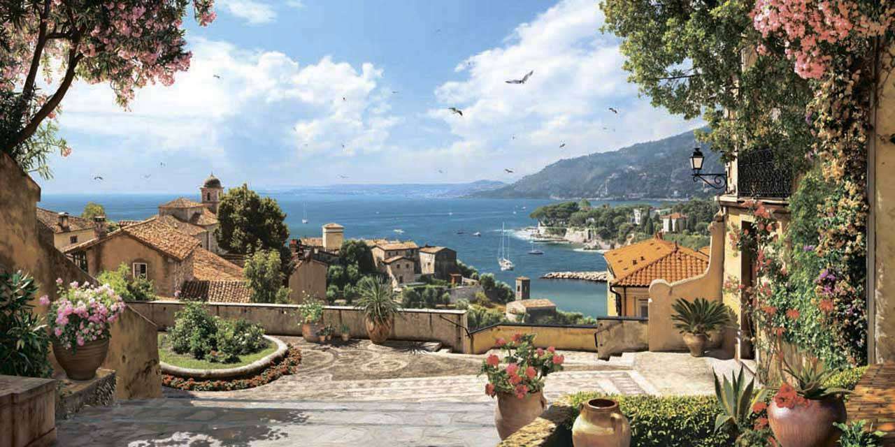 Фотообои в интерьере южный дворик  11-017 фото