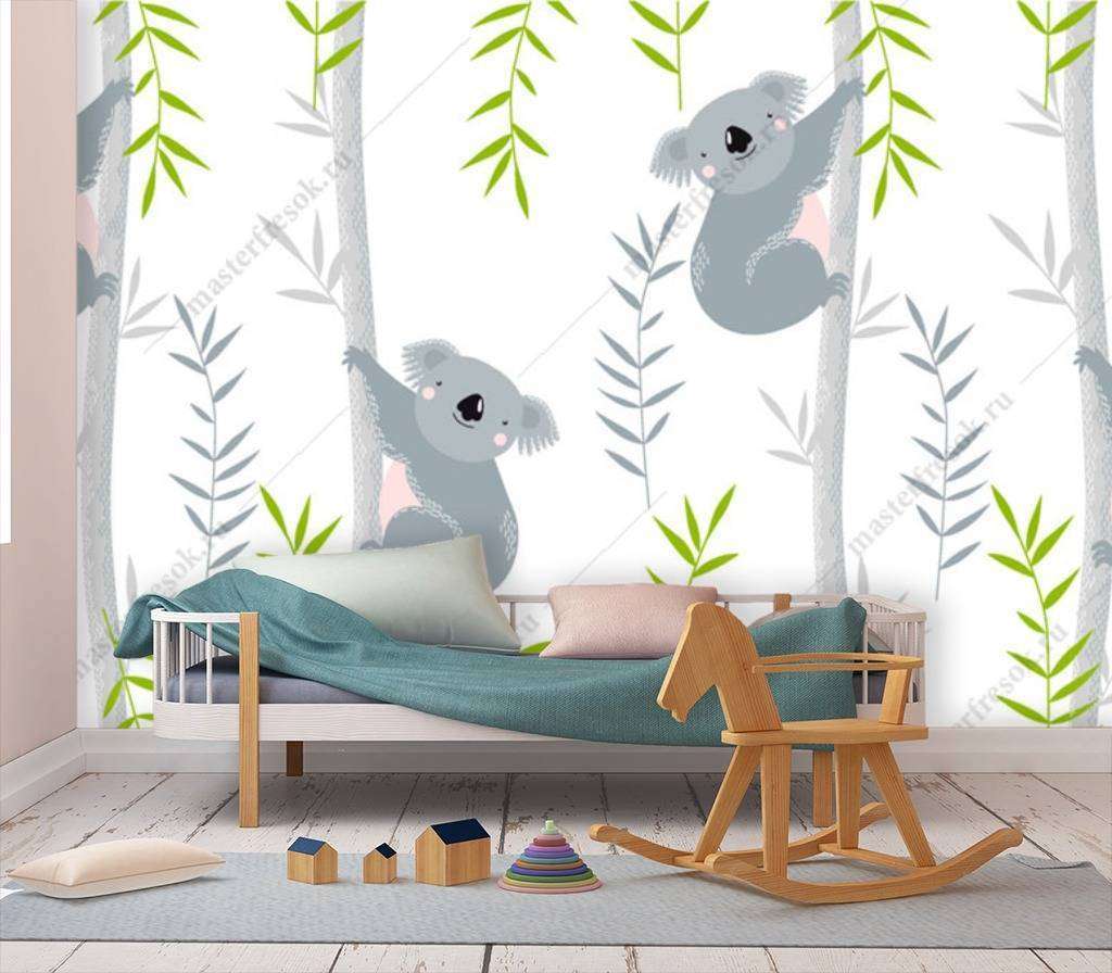 Фотообои Бесшовные обои на стену:  Панды на дереве. Артикул: 12-664  