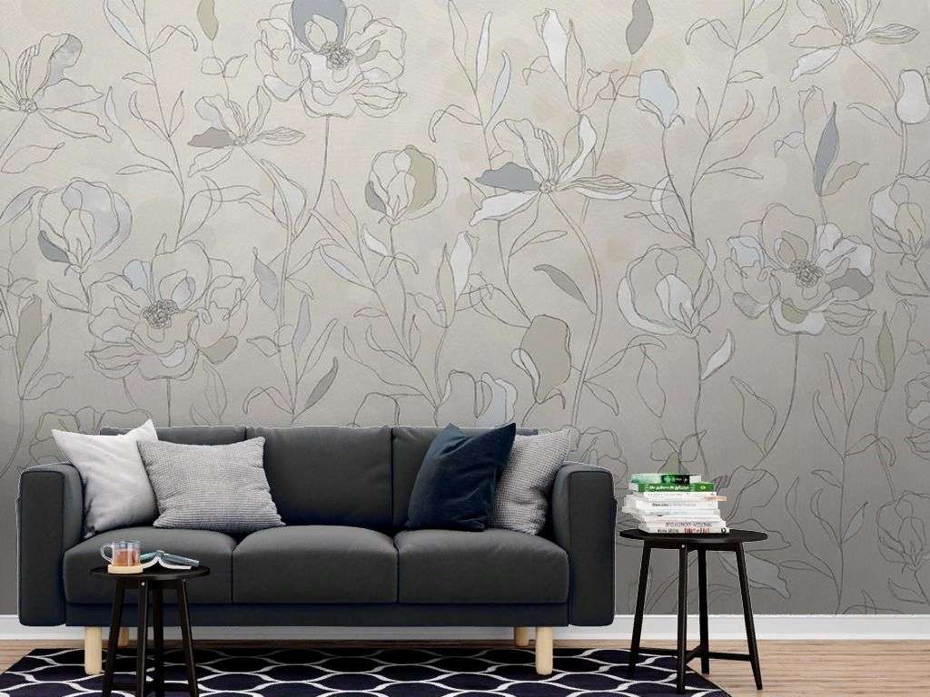 Фотообои в интерьере фон цветочный  9-1988 фото