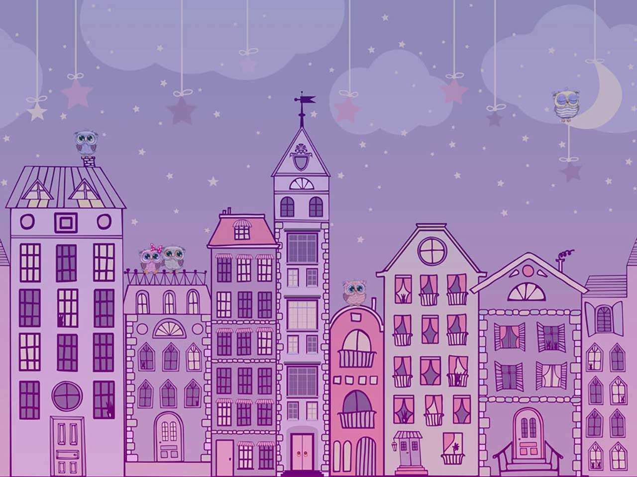 Фотообои в интерьере совушки ночью  13-157 фото