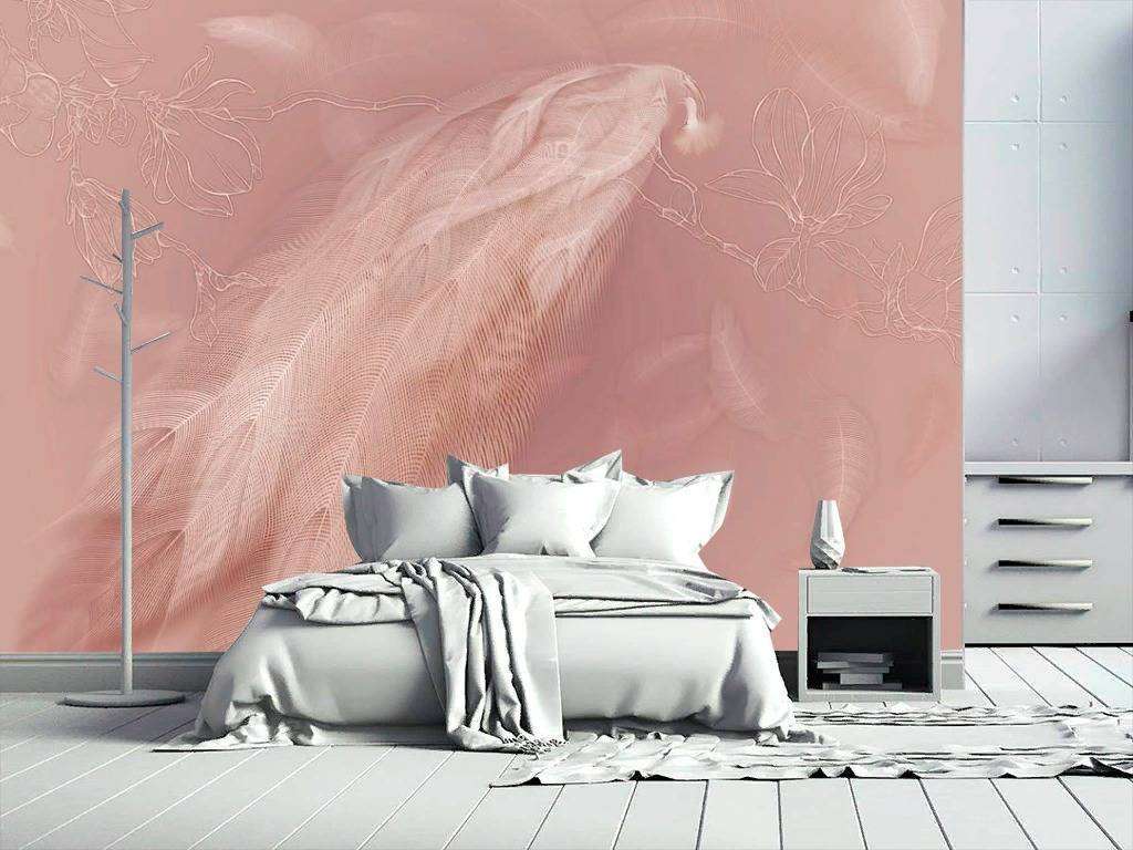 Фотообои в интерьере перья жар-птицы  13-264 фото