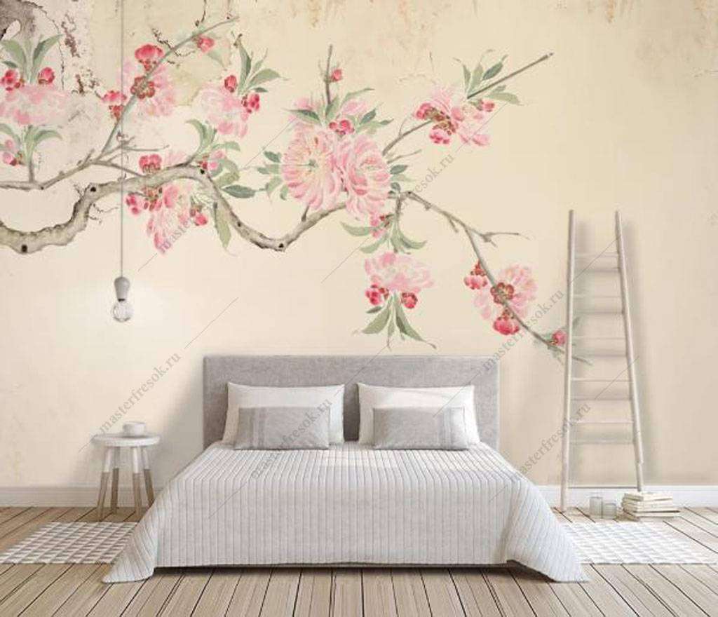 Фотообои в интерьере сакура  15-920 фото