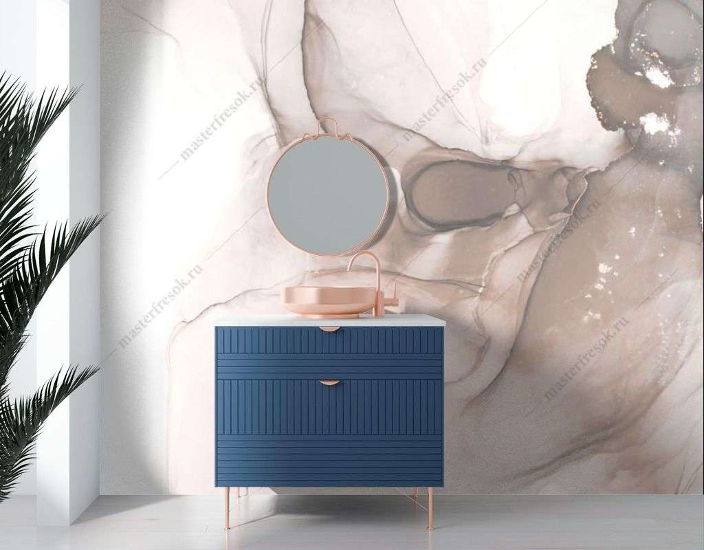 Фотообои в интерьере светлый фон флюид  9-1549 фото