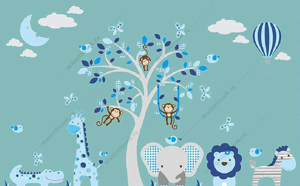 Фотообои в интерьере веселые животные  15-989 фото