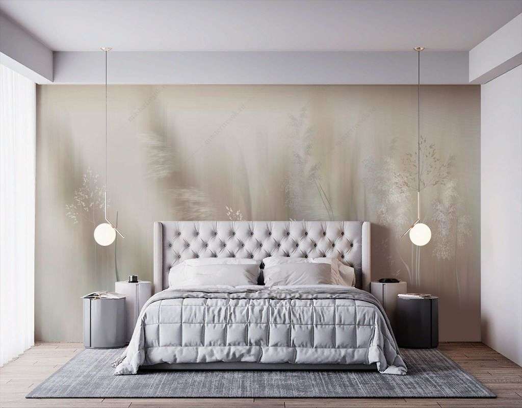 Фотообои в интерьере пампасная трава  13-514 фото