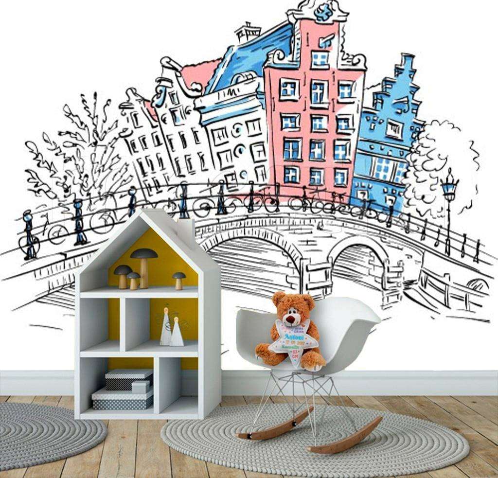 Фотообои в интерьере город граффити  12-493 фото