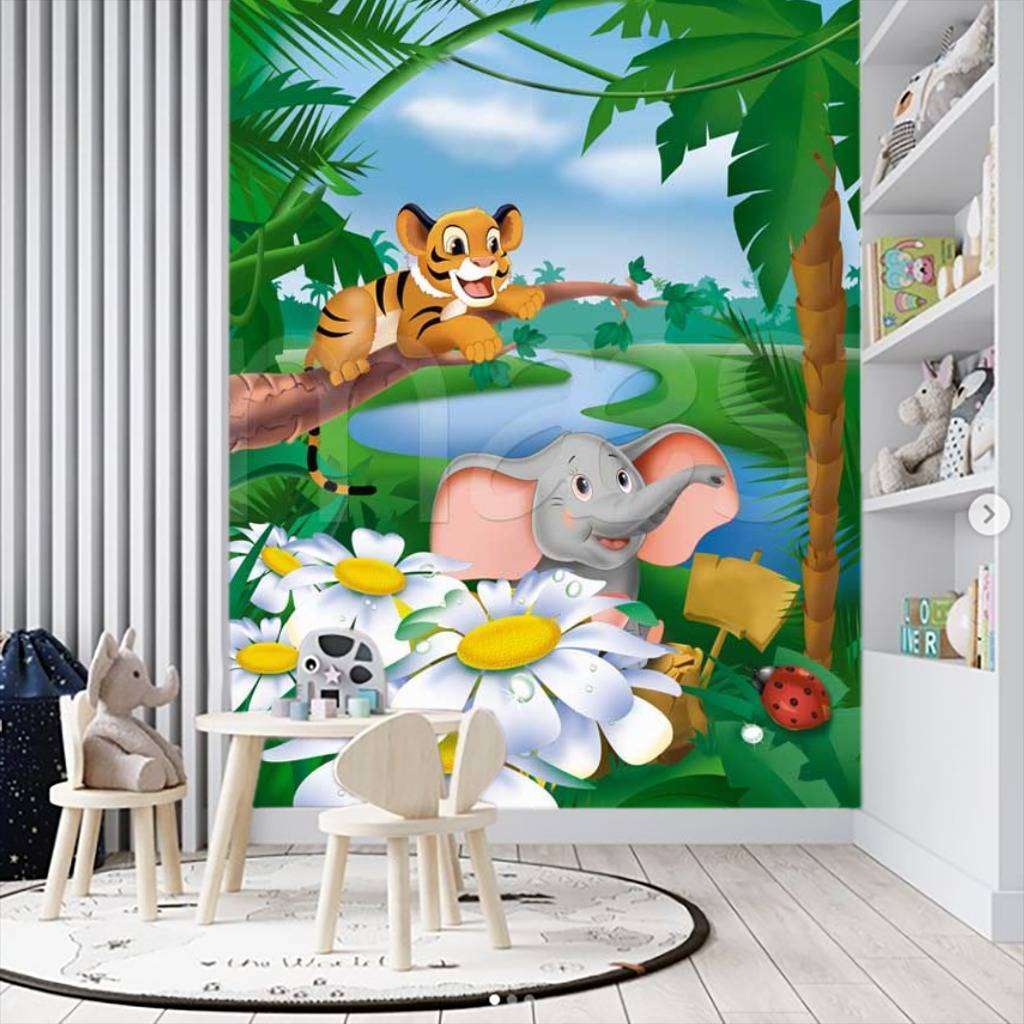 Фотообои Слоненок и тигренок  12-182