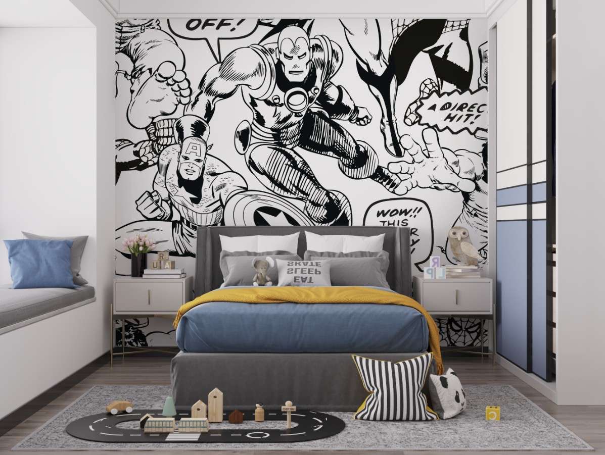 Фотообои в интерьере комиксы марвел  14-385 фото