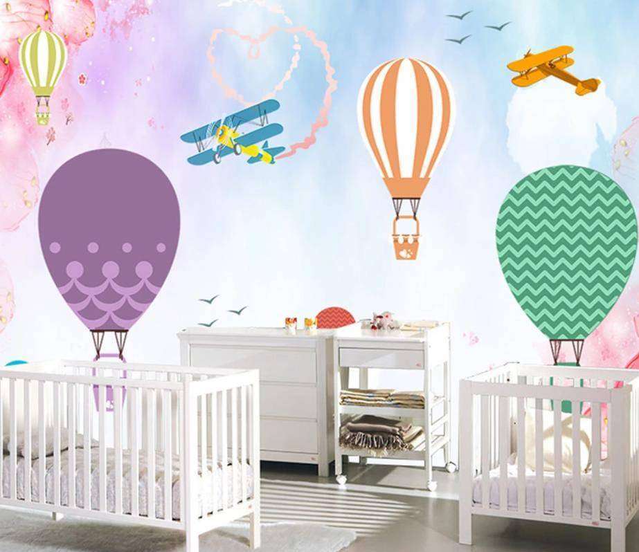 Фотообои Бесшовные обои на стену:  Шары и самолеты. Артикул: 15-303  