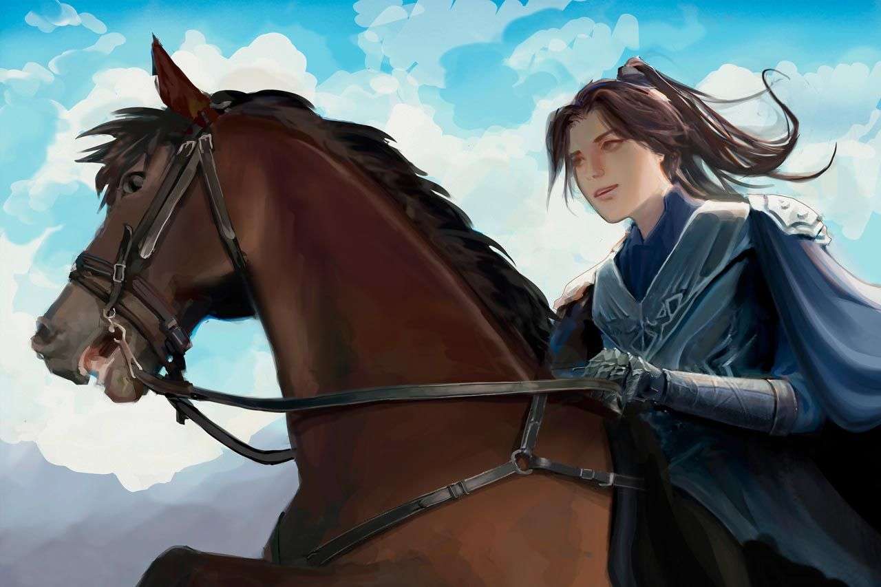 Фотообои в интерьере гу юнь на коне  13-479 фото