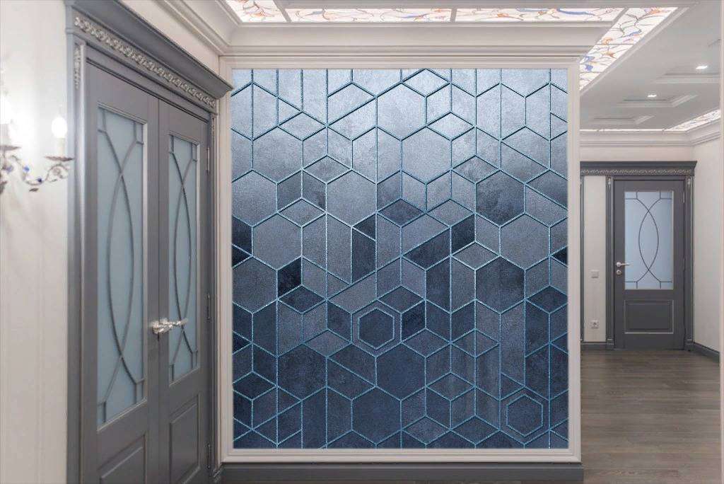 Фотообои в интерьере шестиугольная плитка  10-773 фото