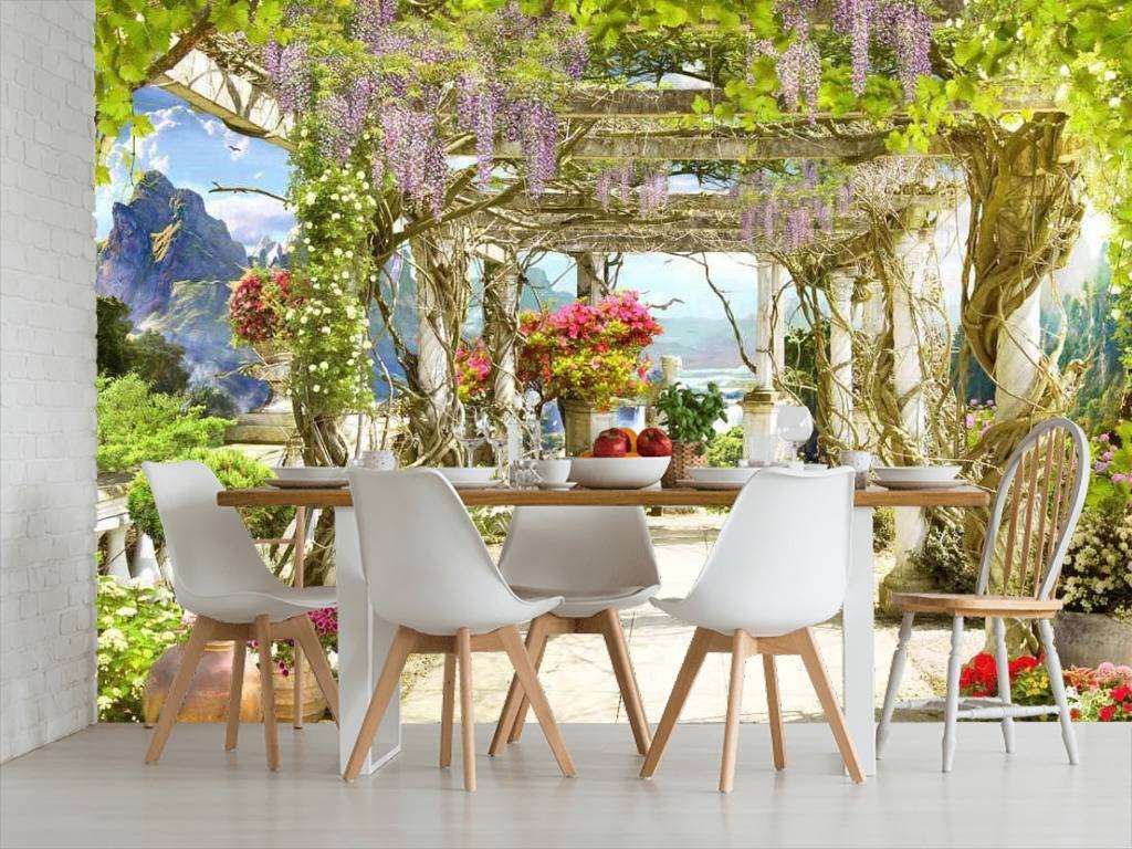 Фотообои в интерьере арка из переплетенных деревьев  17-0049 фото