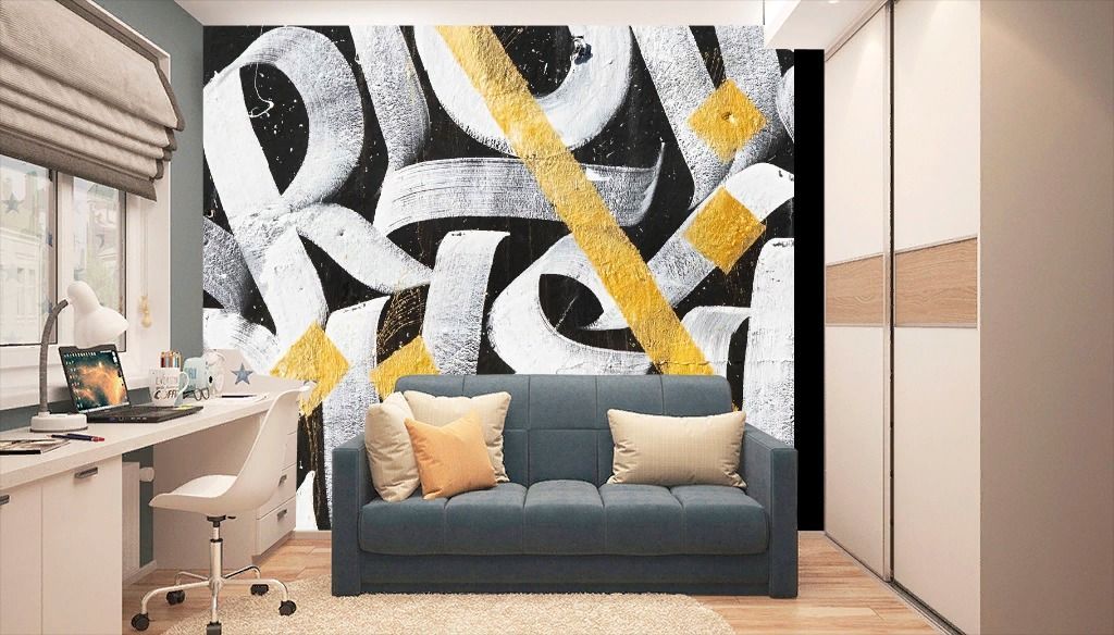 Фотообои Желтые граффити  9-1442