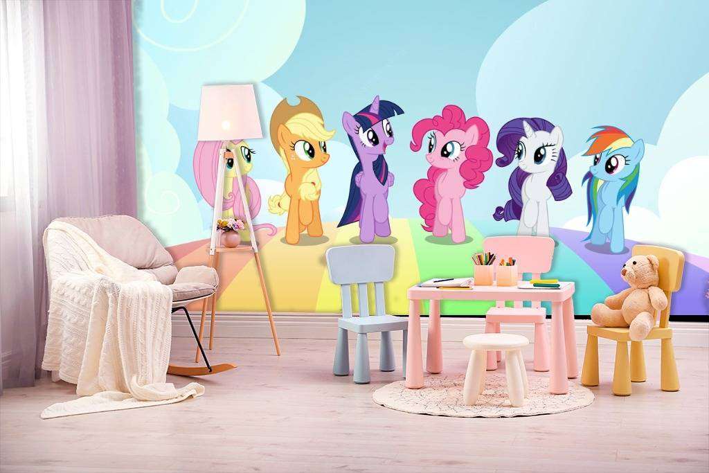 Фотообои в интерьере пони на радуге  12-612 фото