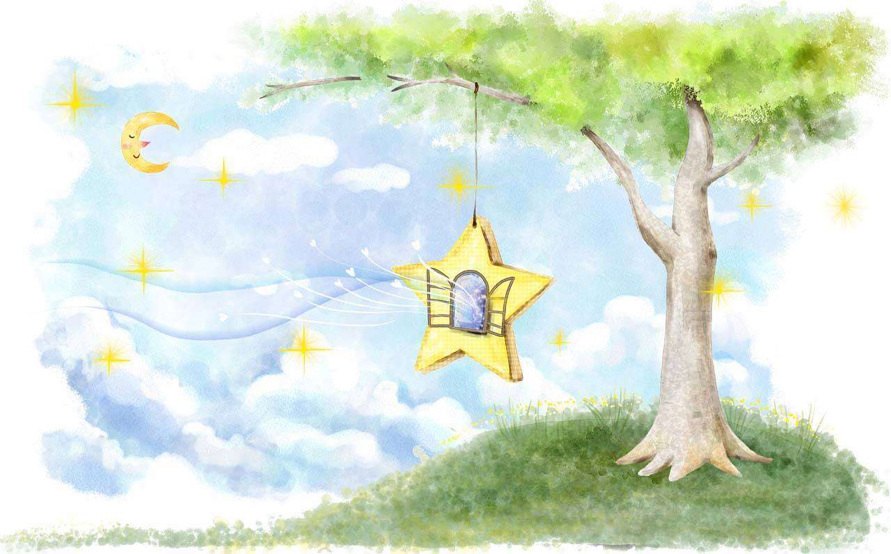 Фотообои в интерьере скворечник звезда.  12-316 фото