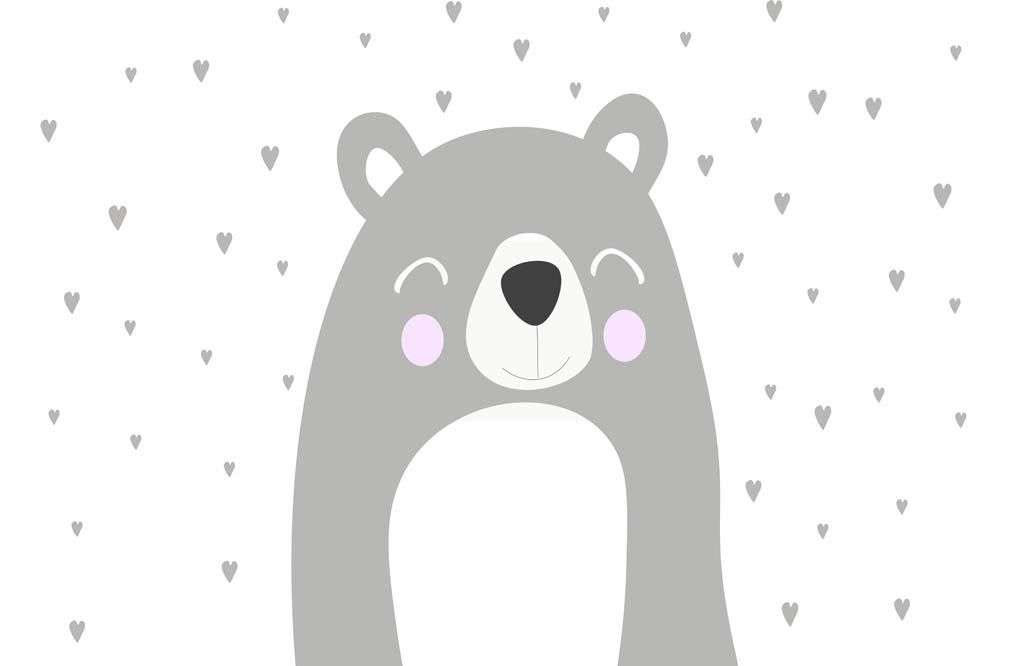 Фотообои в интерьере мишка серый  12-886 фото