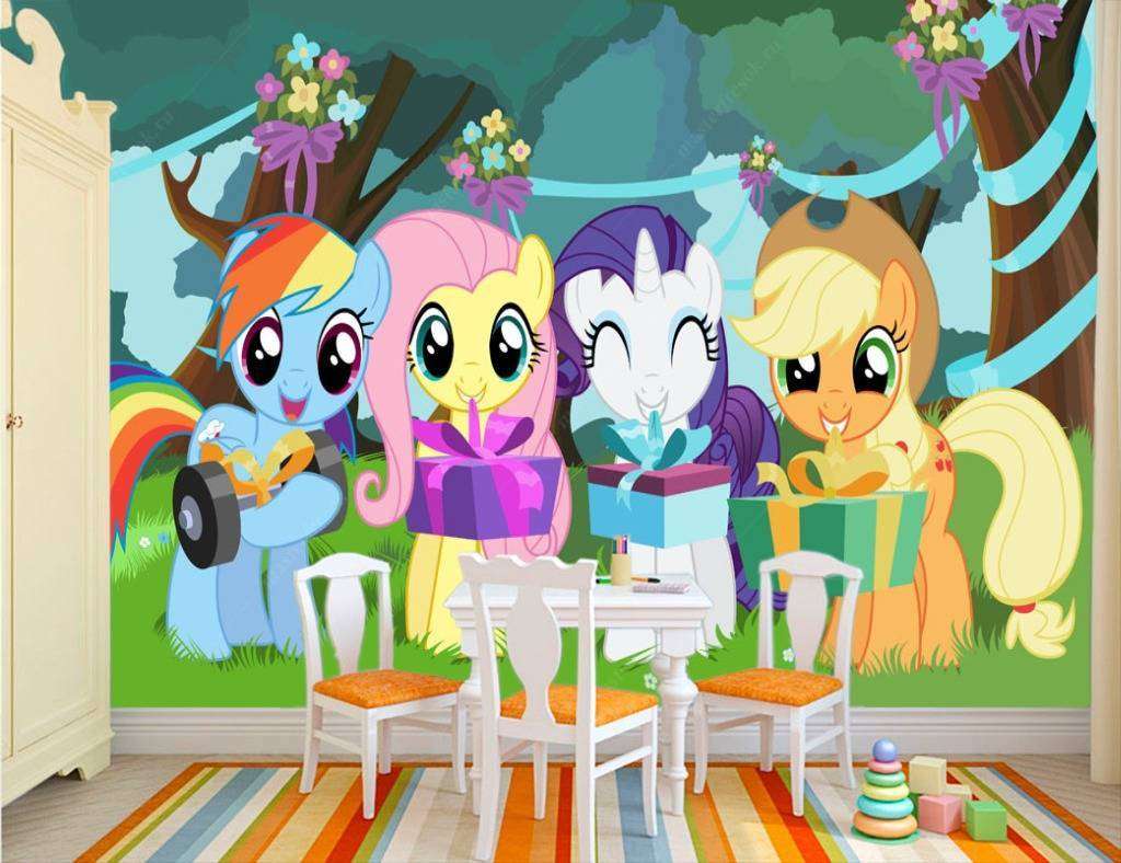 Фотообои в интерьере пони в лесу  12-609 фото