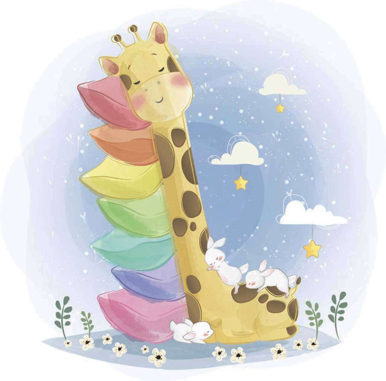 Фотообои в интерьере жираф отдыхает  12-464 фото