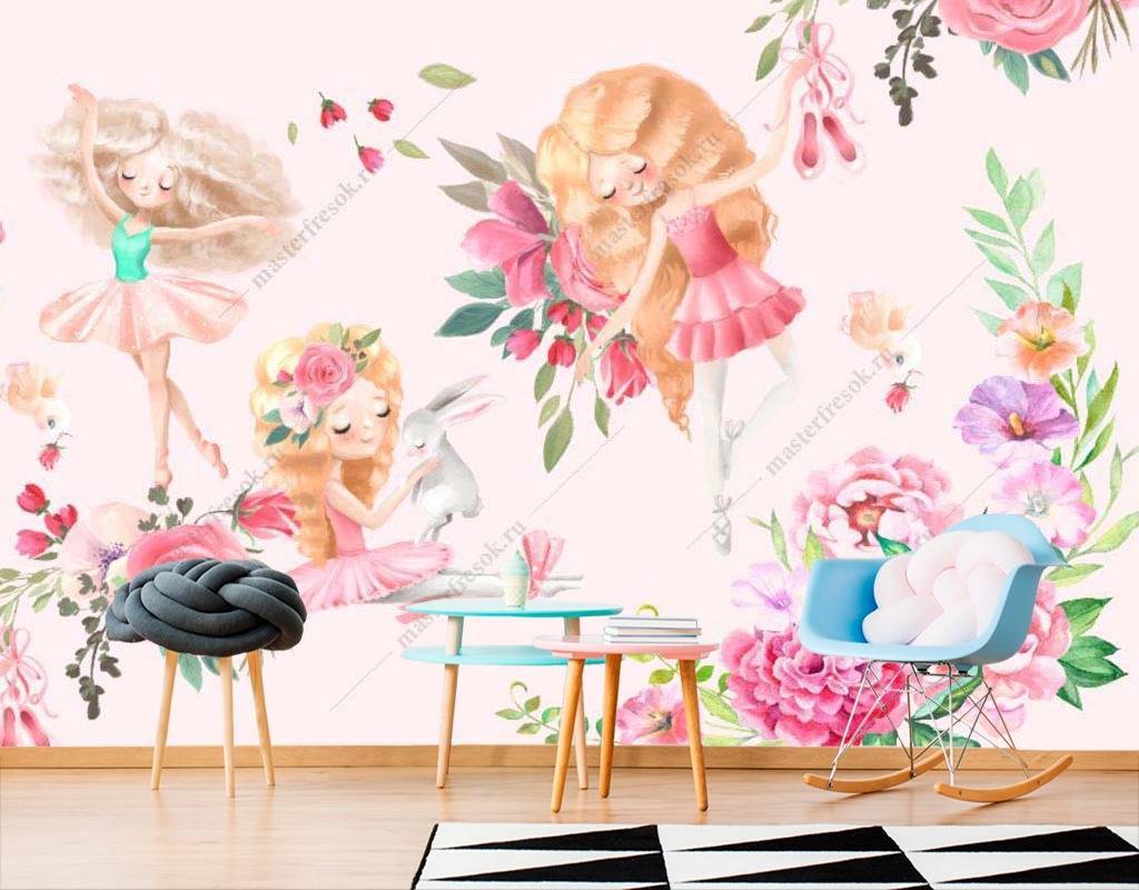 Фотообои Девочки в цветах  14-022