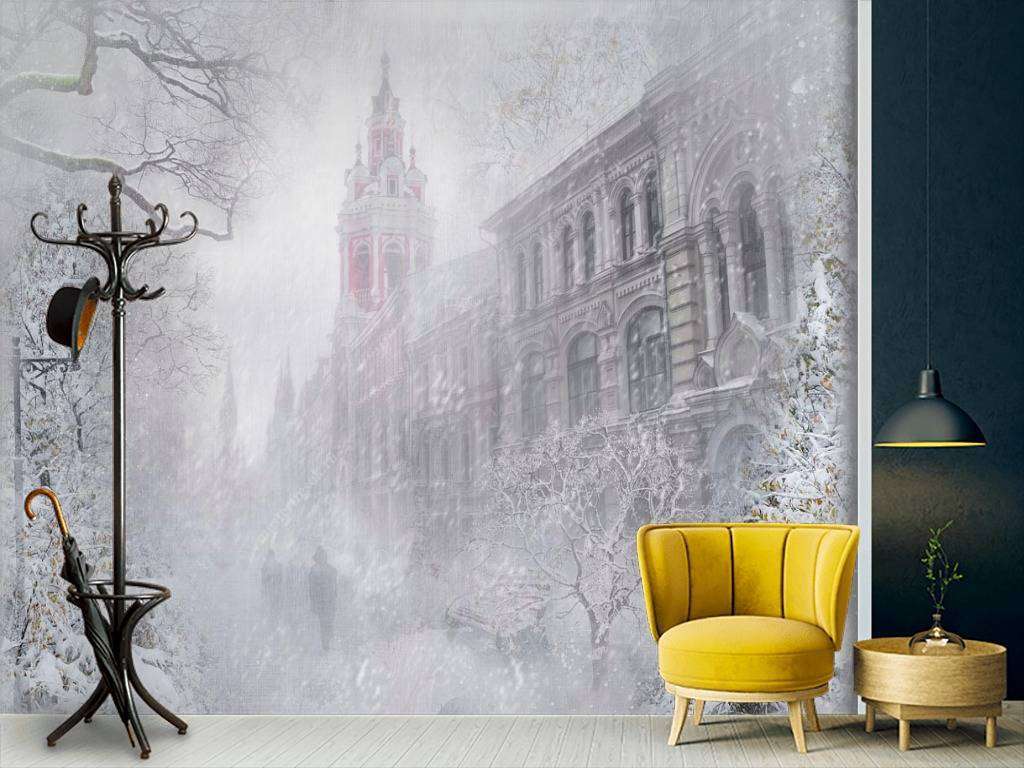 Фотообои в интерьере зимнее утро  13-122 фото