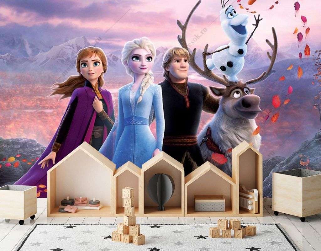 Фотообои в интерьере мультфильм холодное сердце  12-1367 фото