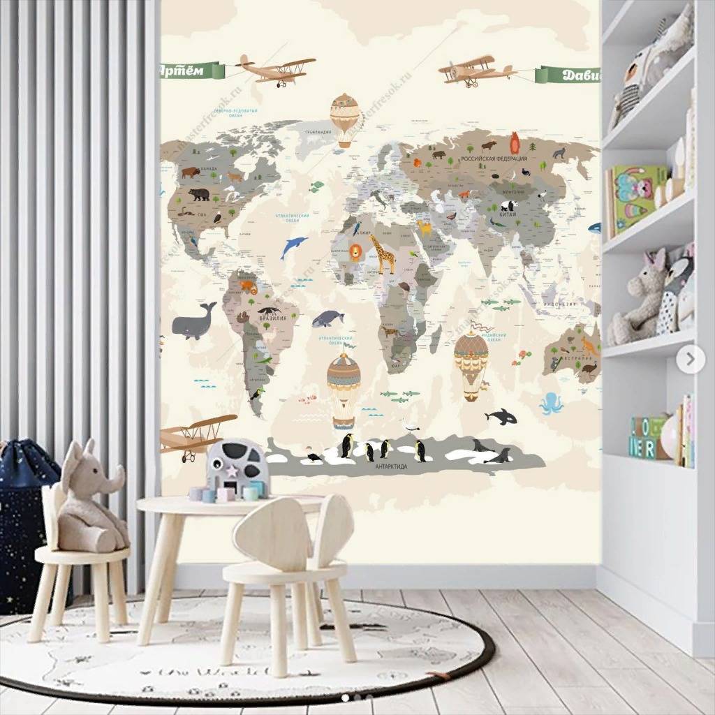 Фотообои Карта с именами  14-177