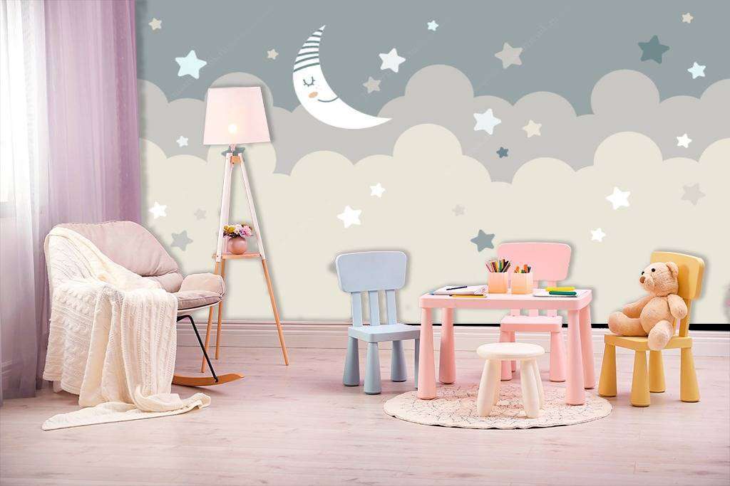 Фотообои в интерьере кучевые облака  12-618 фото