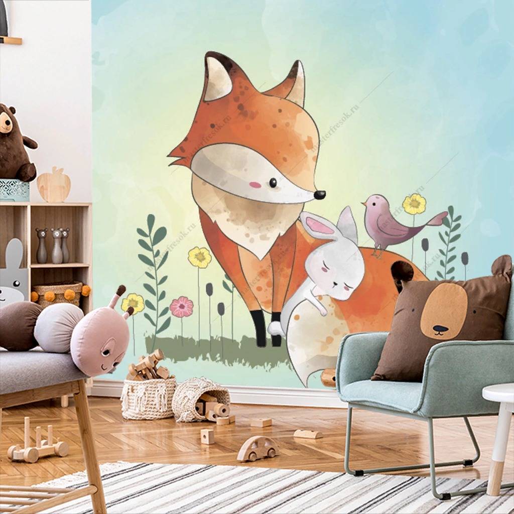 Фотообои Лисенок с другом  12-465
