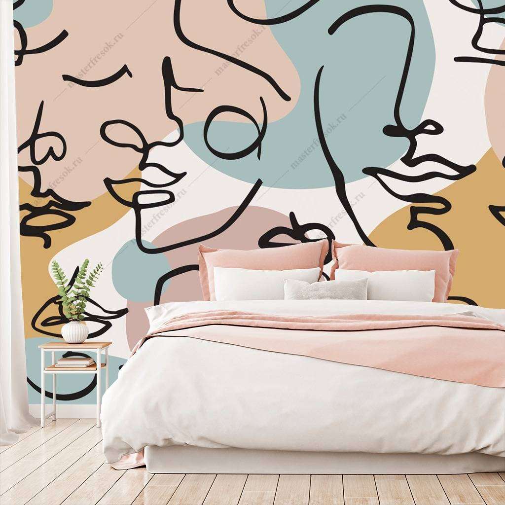 Фотообои в интерьере абстрактный портрет  9-1125 фото