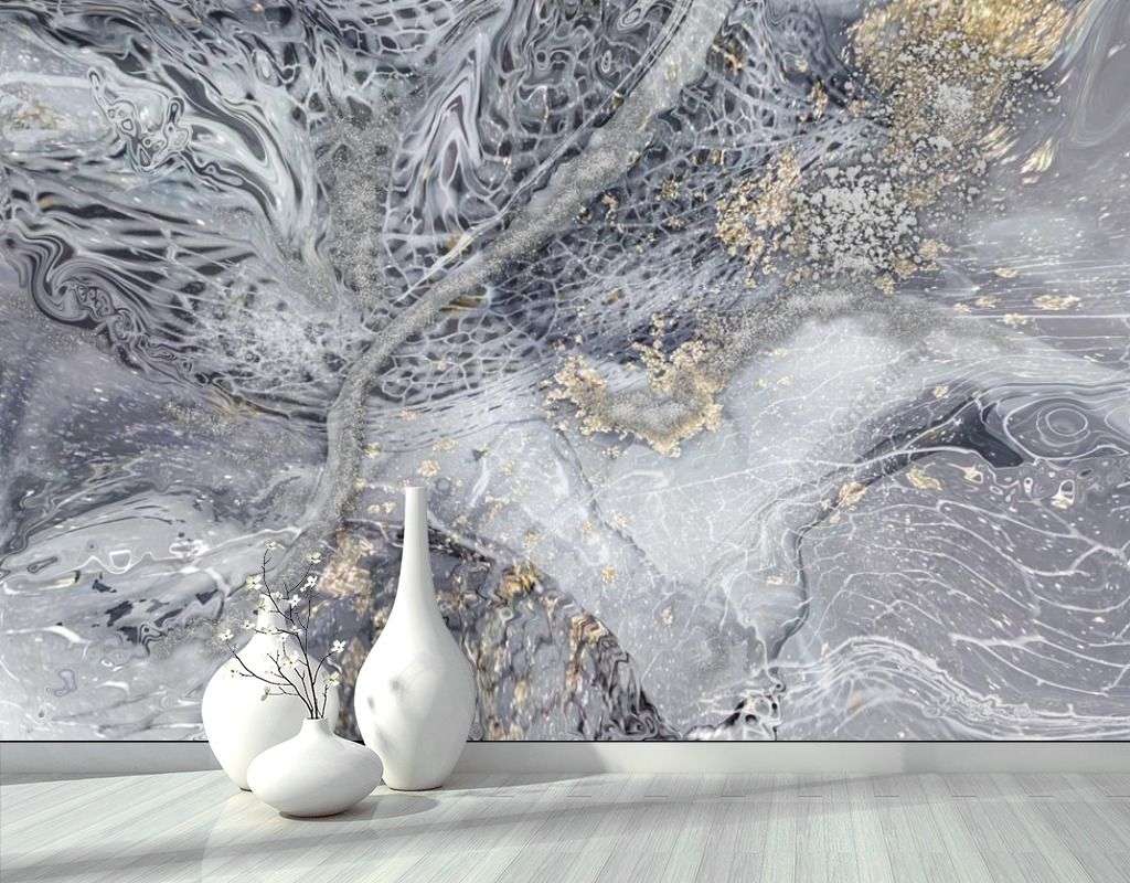 Фотообои в интерьере флюид черное золото  13-459 фото