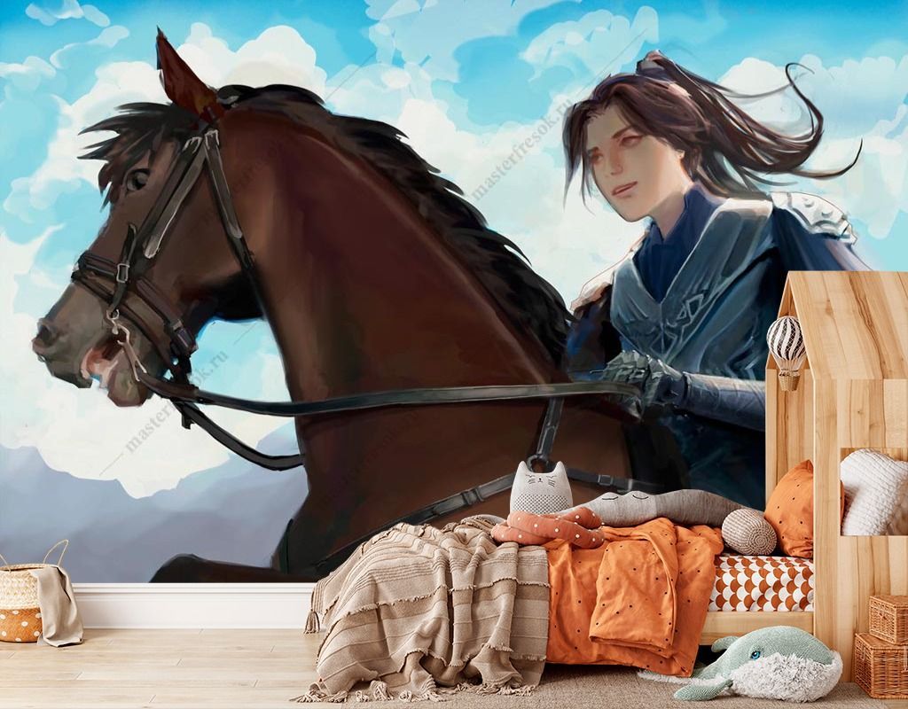 Фотообои Гу юнь на коне  13-479