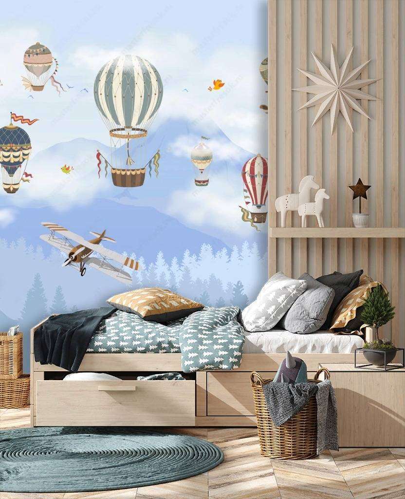 Фотообои Бесшовные обои на стену:  Воздушные шары в детскую. Артикул: 13-253  