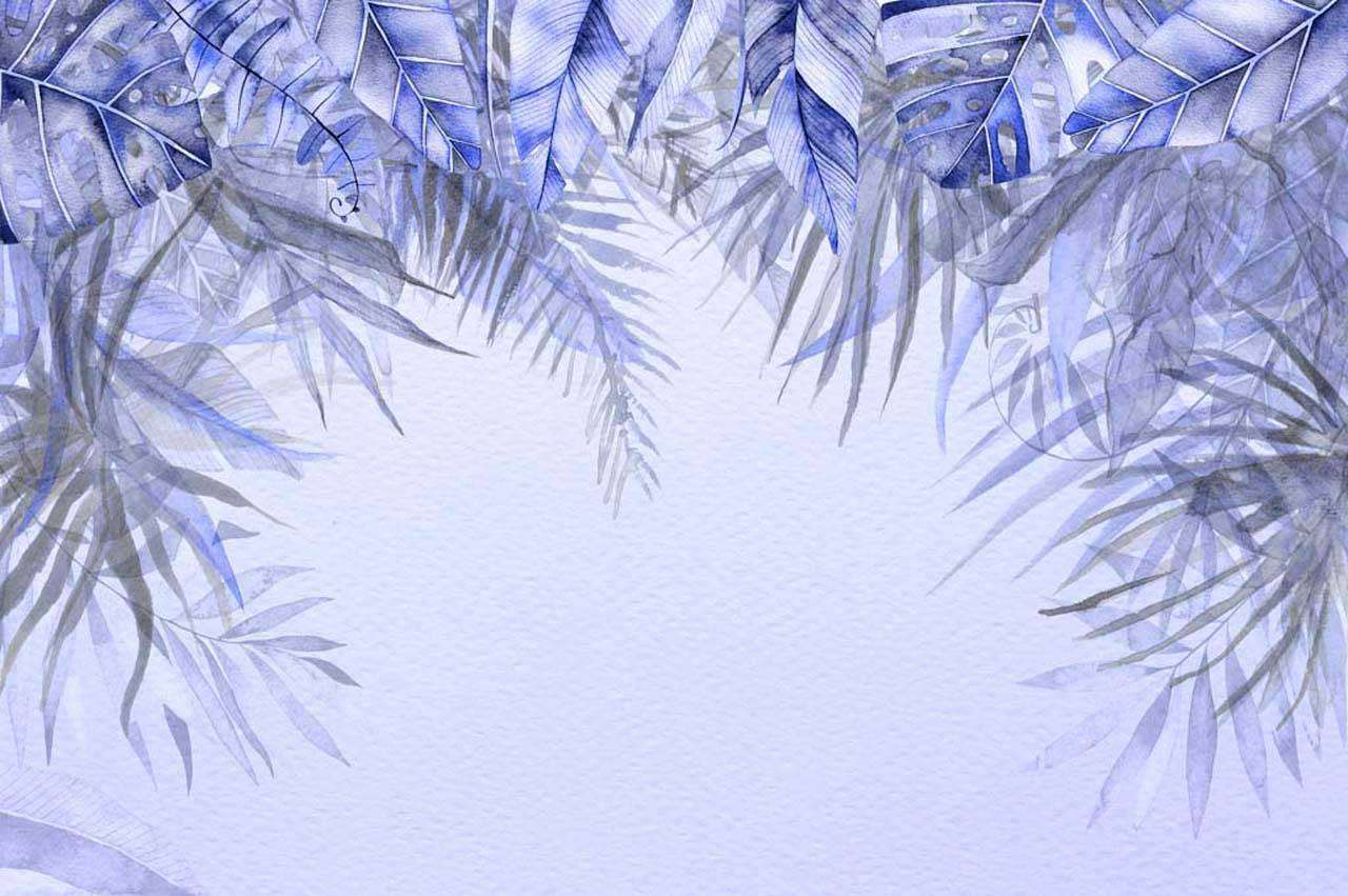 Фотообои в интерьере папоротники над головой  7-783 фото