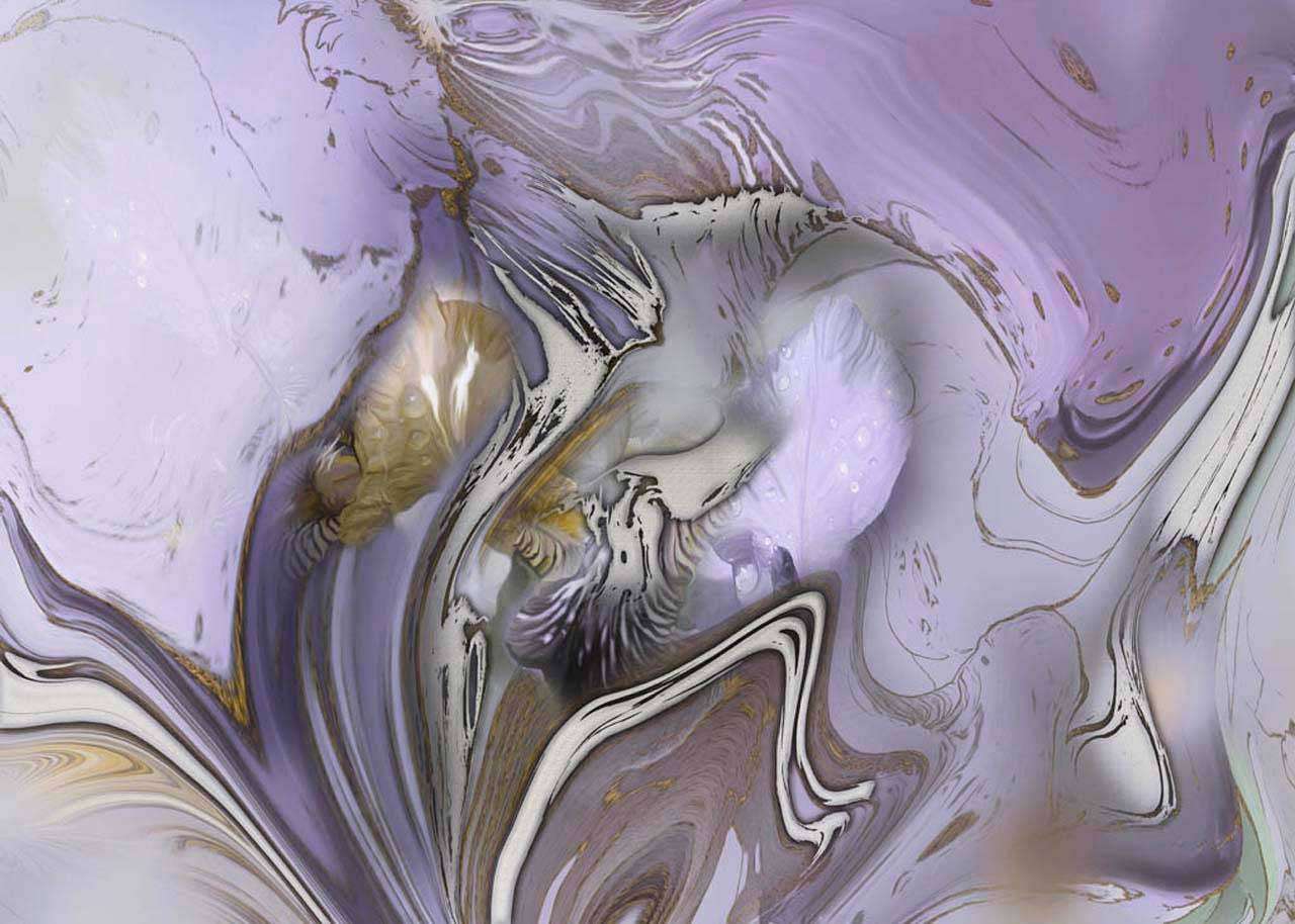 Фотообои в интерьере флюид арт розово-фиолетовый  13-036 фото