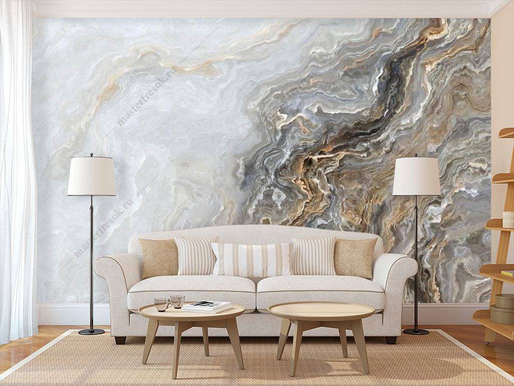 Фотообои в интерьере мрамор оникс  9-1085 фото