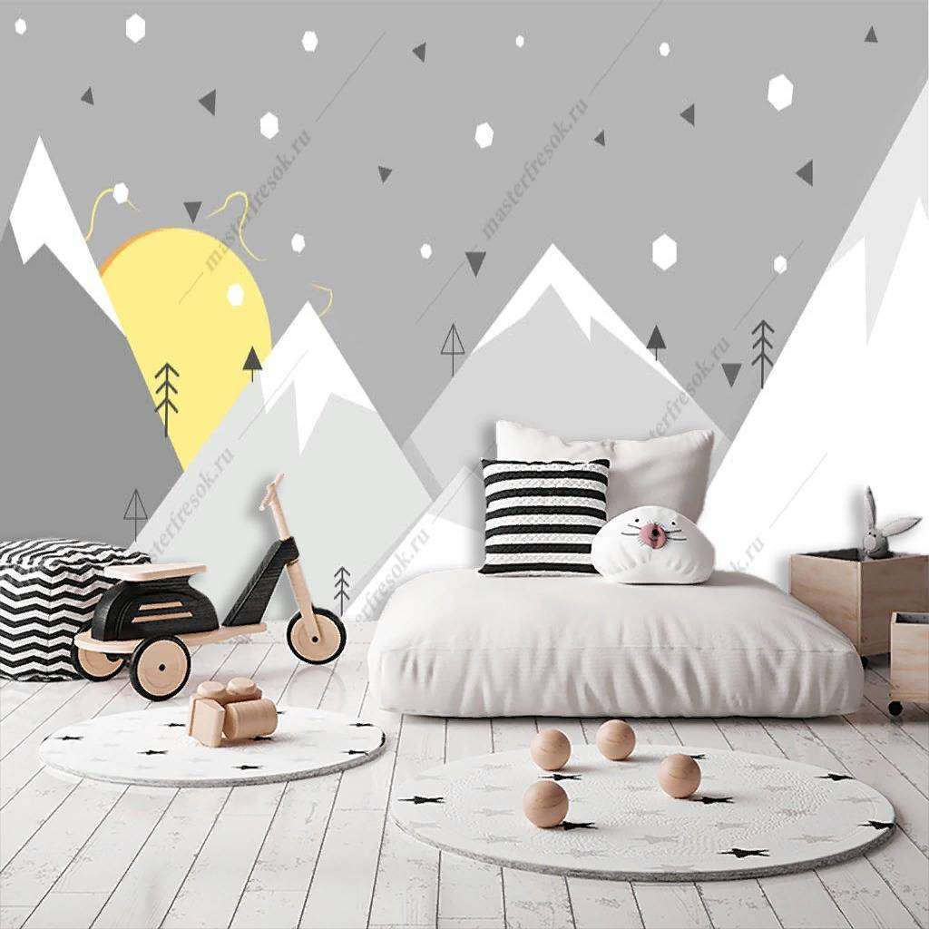 Фотообои в интерьере горы серые  12-852 фото