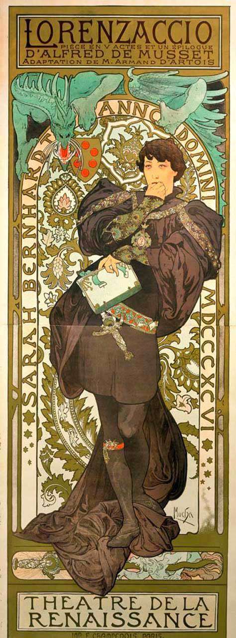 Фотообои в интерьере альфонс мариа муха - лорензаччо  8-236 фото