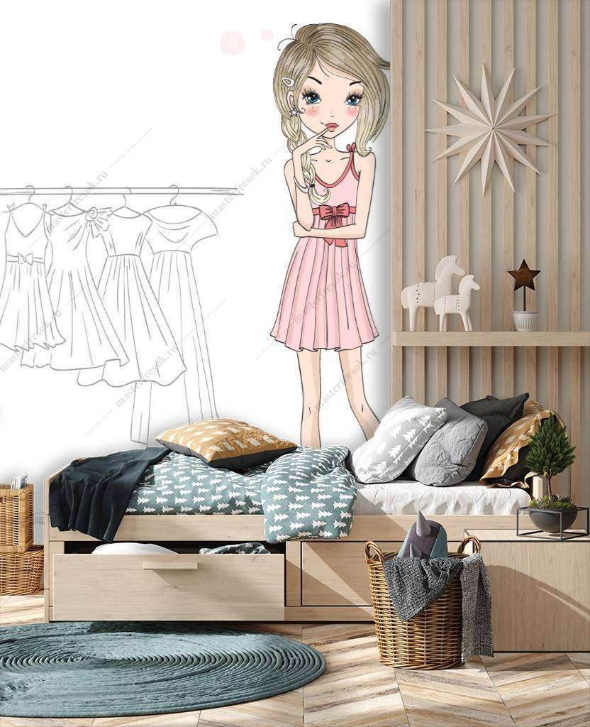 Фотообои Бесшовные обои на стену:  Модница. Артикул: 12-1132  