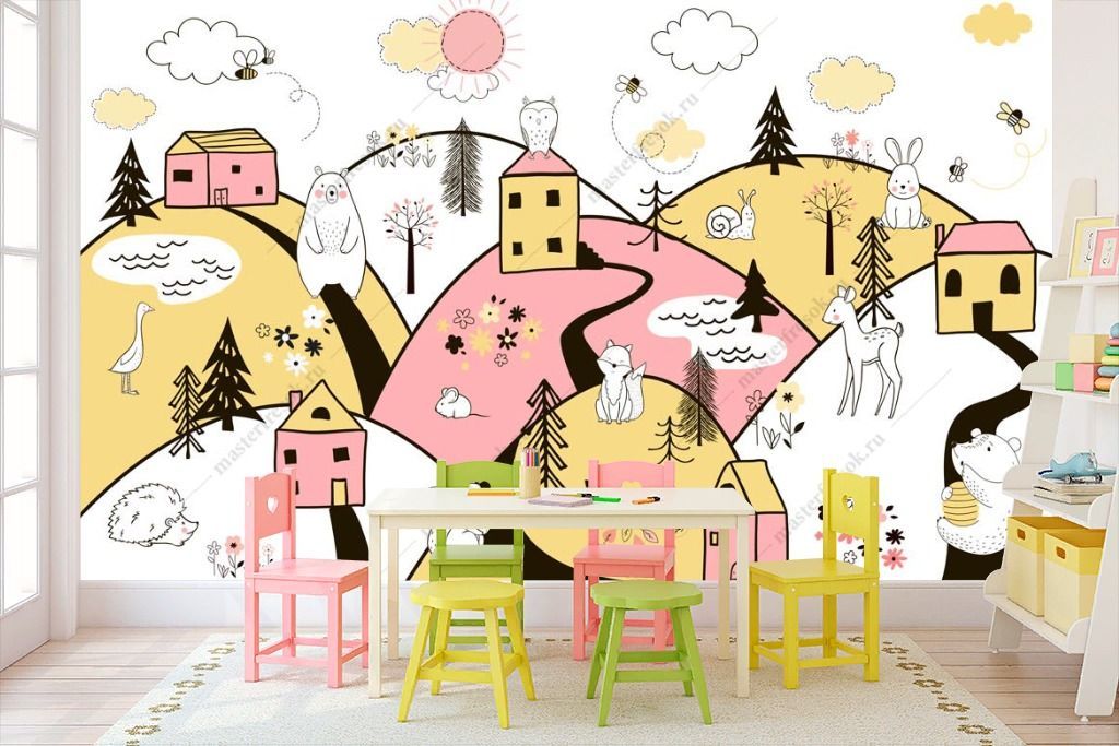 Фотообои Сказочный город на холмах  12-1310