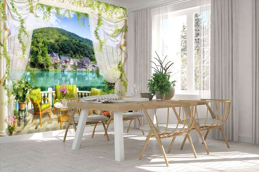 Фотообои Летняя терраса у лазурного моря  17-0114