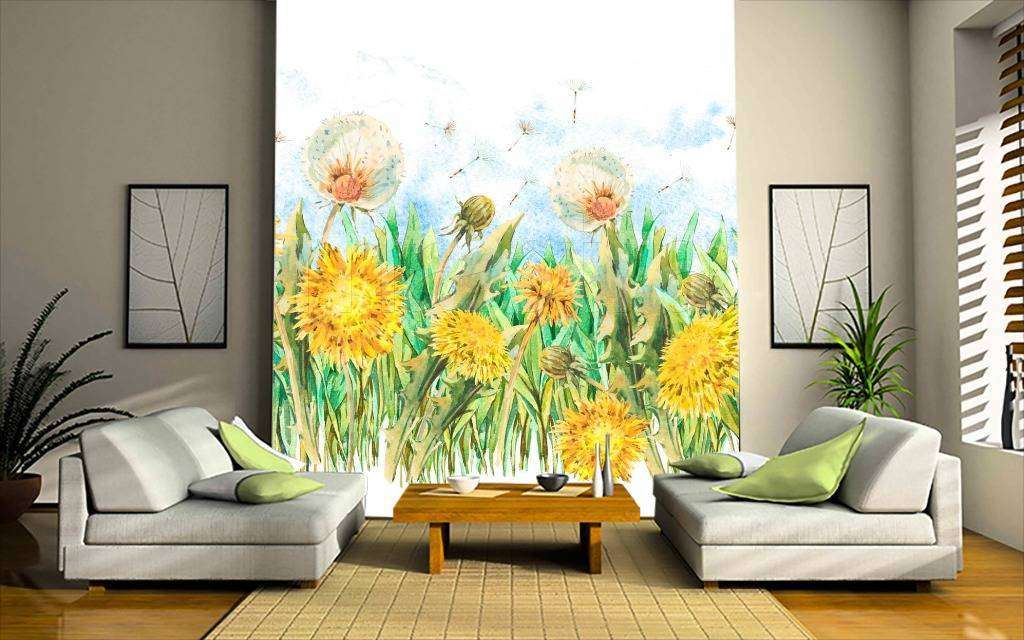 Фотообои Нарисованные одуванчики  10-073