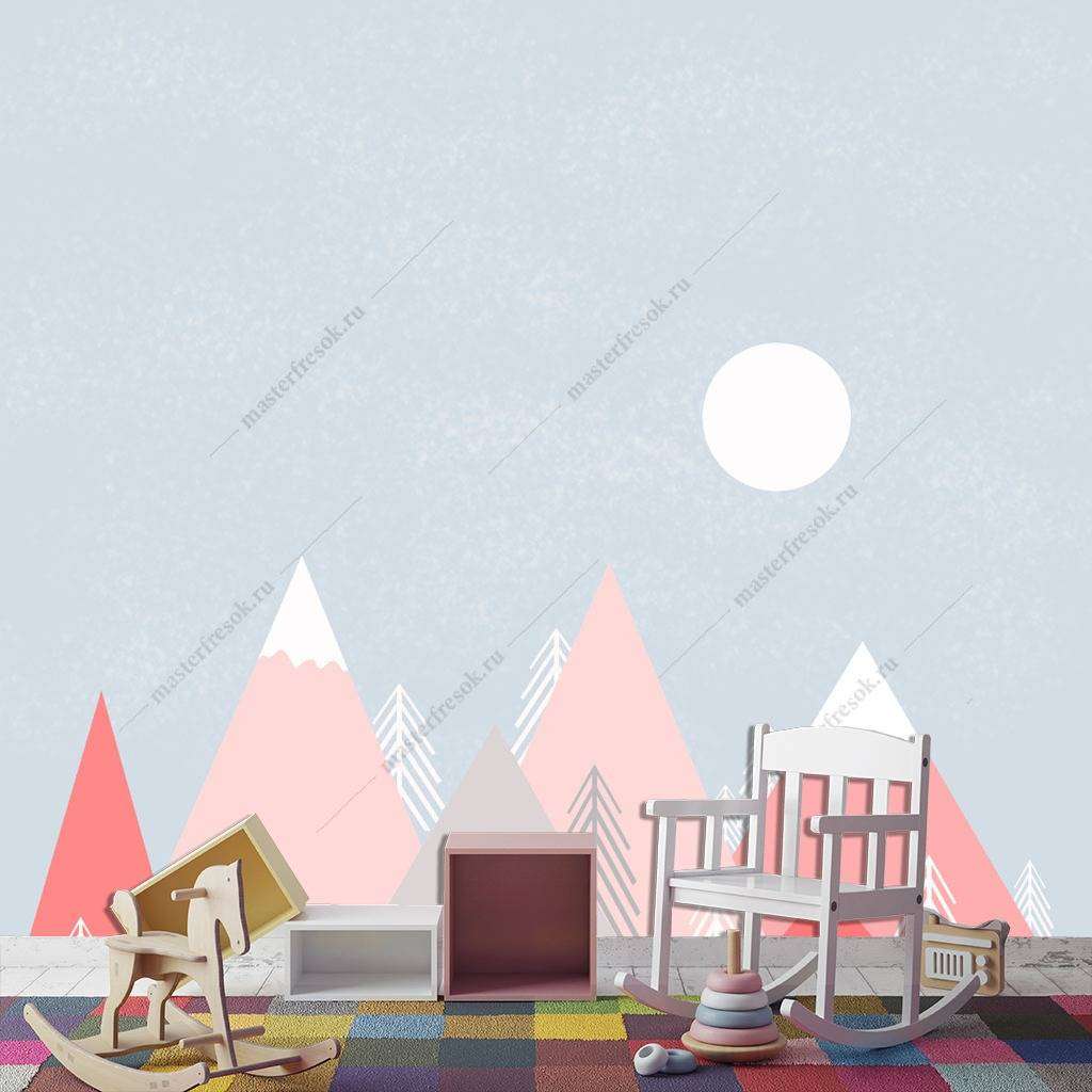 Фотообои Бесшовные обои на стену:  Горы розовые. Артикул: 12-795  