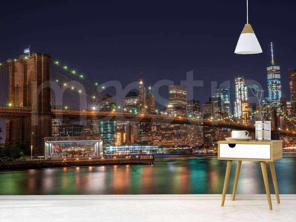 Фотообои в интерьере 3д бруклинский мост  9-844 фото