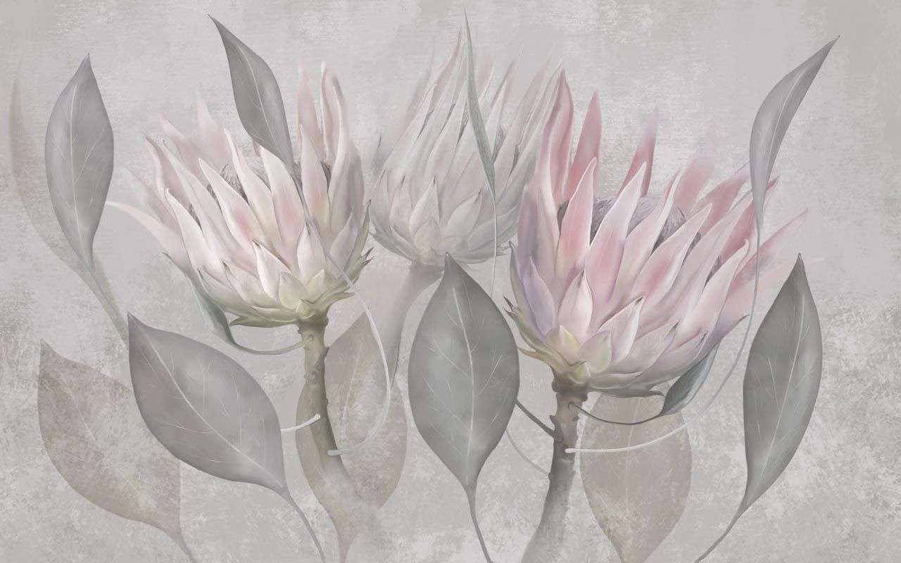 Фотообои в интерьере букет протеи  13-480 фото