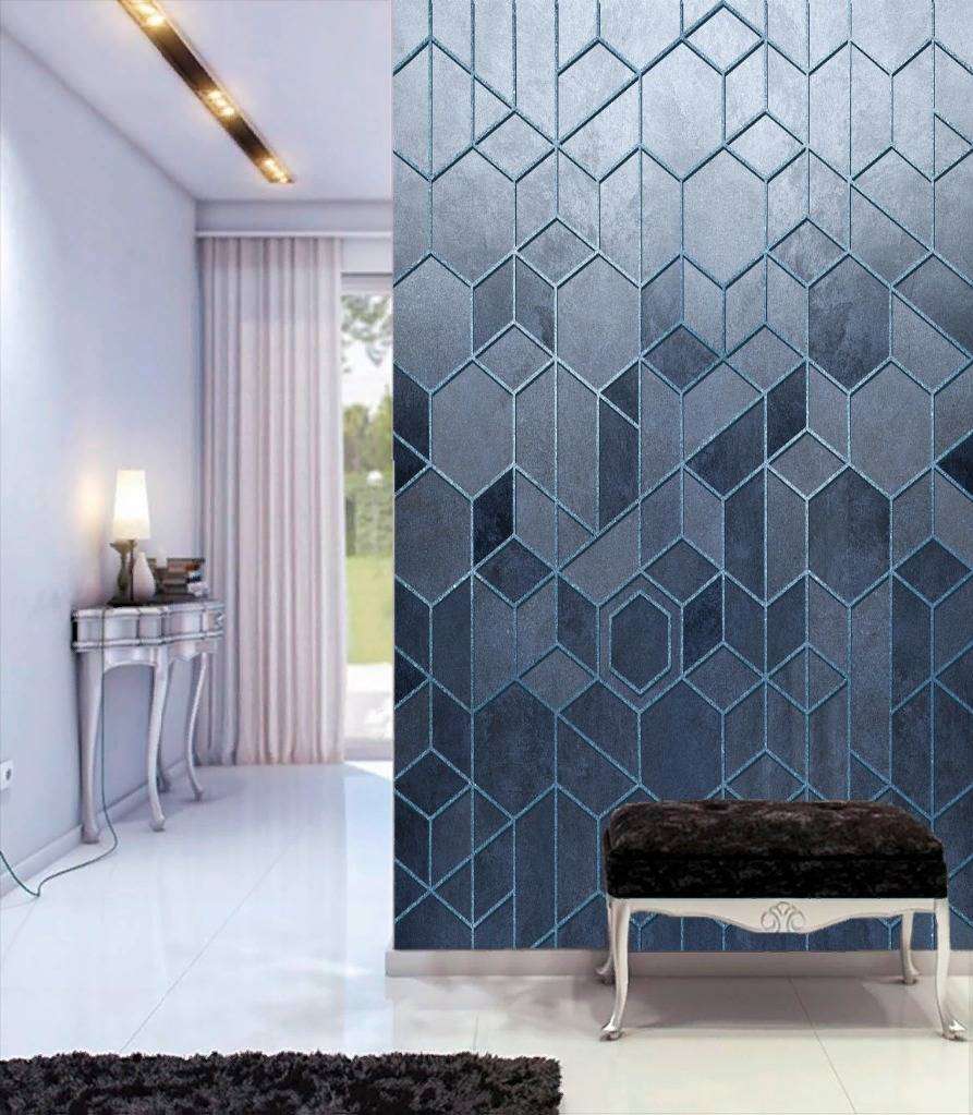 Фотообои в интерьере шестиугольная плитка  10-773 фото