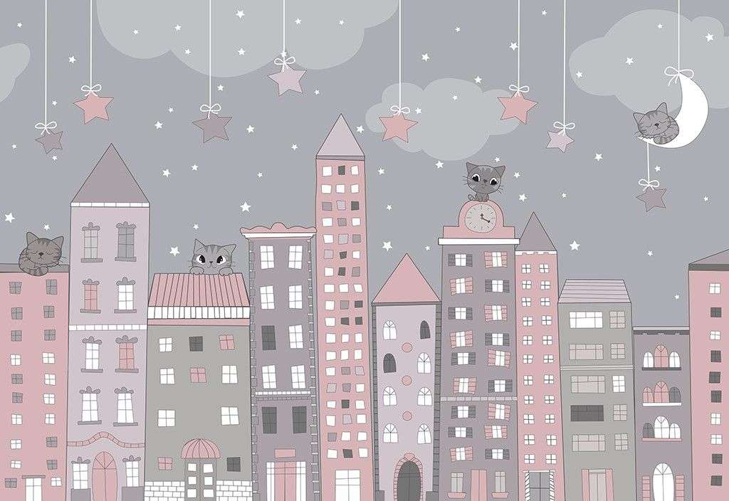 Фотообои в интерьере в детскую домики   12-1593 фото