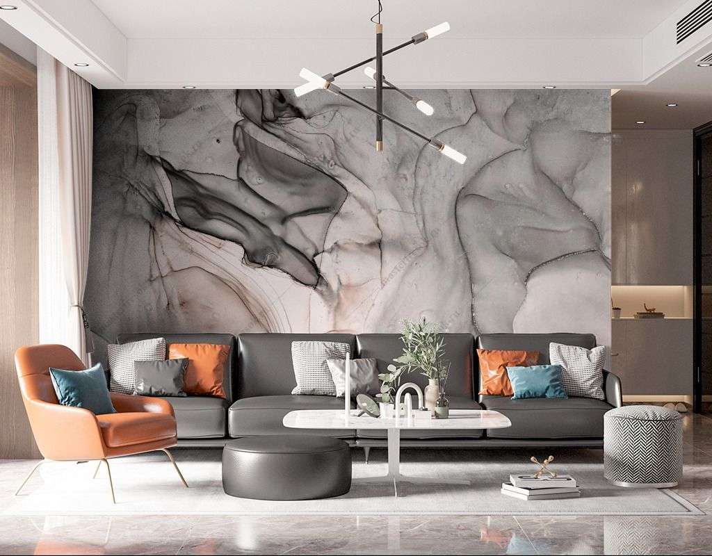 Фотообои в интерьере разводы чернилами  9-1551 фото